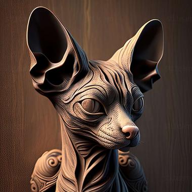 3D model Mexican Hairless cat (STL)